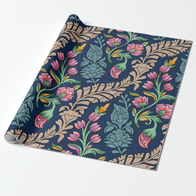 Papier Cadeau Allover traditionnel moghole Designs, motif, flore (Déroulé)
