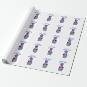 Papier Cadeau Aloha d'Hawaï de l'ananas coloré