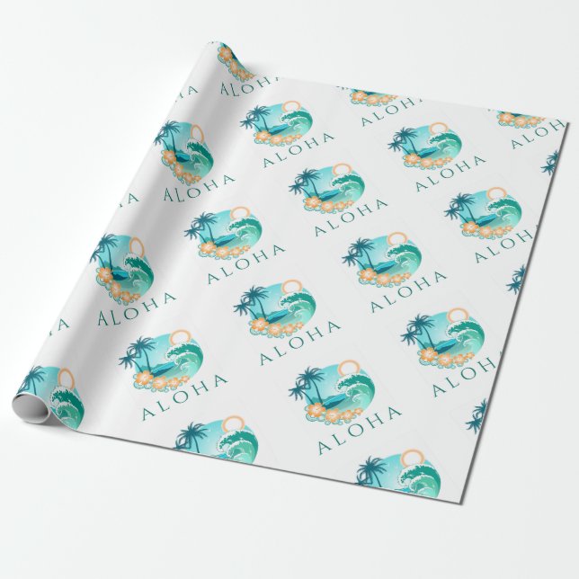 Papier Cadeau Aloha Tropical (Déroulé)