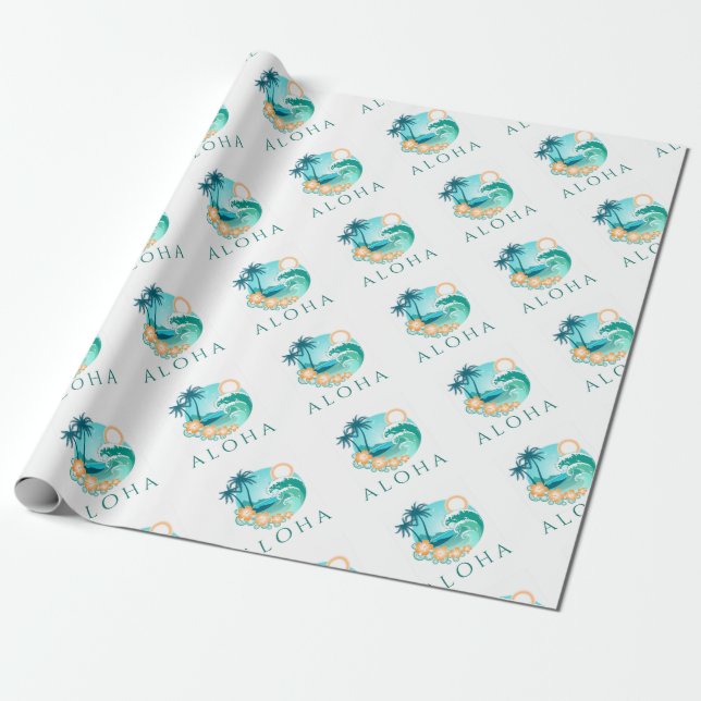 Papier Cadeau Aloha Tropical (Déroulé)