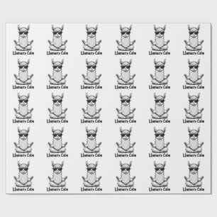 Papier Cadeau Alpaca Séjour Calme Llamaste Lama Yoga Amusant