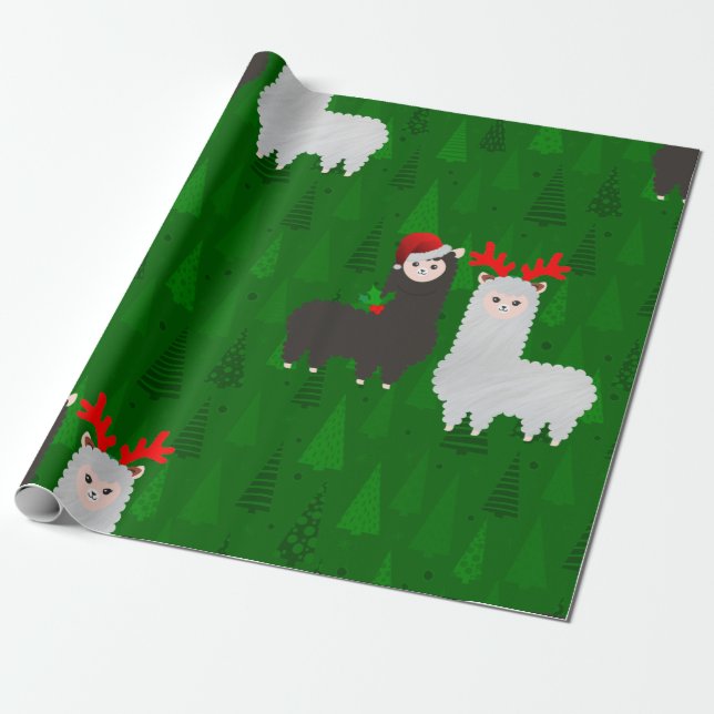 Papier Cadeau alpacas de rennes de xmas (Déroulé)