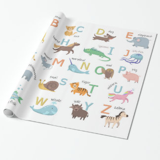 Papier Cadeau Alphabet avec papier d'emballage Animaux