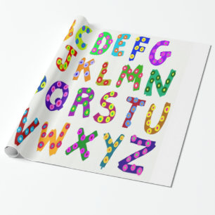 Papier Cadeau Alphabet coloré