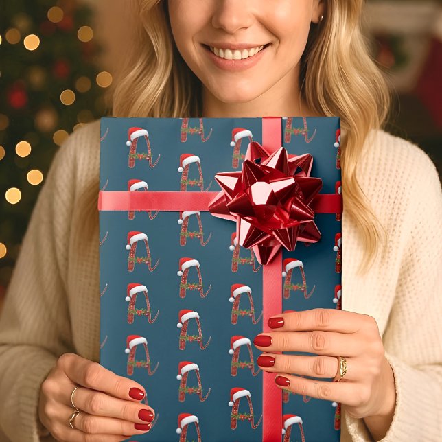 Papier Cadeau Alphabet de Noël moderne Un papier d'enveloppement (Créateur téléchargé)