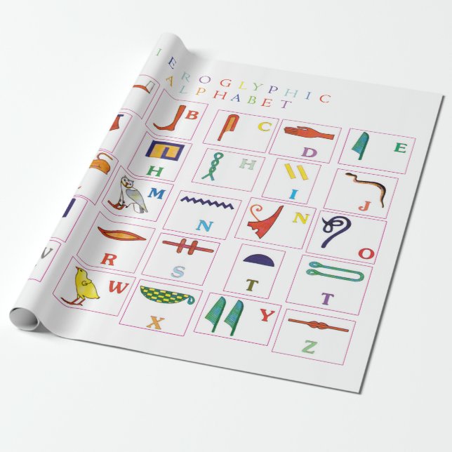 Papier Cadeau Alphabet Hiéroglyphique (Déroulé)