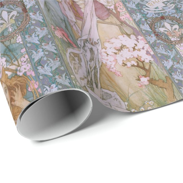 Papier Cadeau Alphonse Maria Mucha (Coin rond)