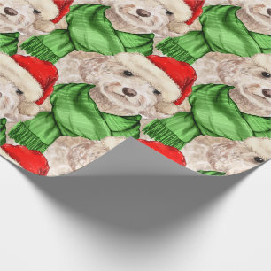 Papier Cadeau Amant chien de Noël Champagne Cockapo Wrapp
