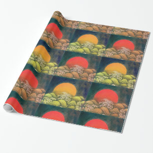 Papier Cadeau AMATERASU SOLEIL GODDESS rouge, vert, jaune, noir