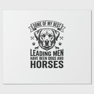 Papier Cadeau Amateur de chien cheval vintage conception hommes 