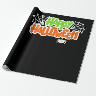 Papier Cadeau Amateurs d'araignée Joyeux Halloween coloré mignon