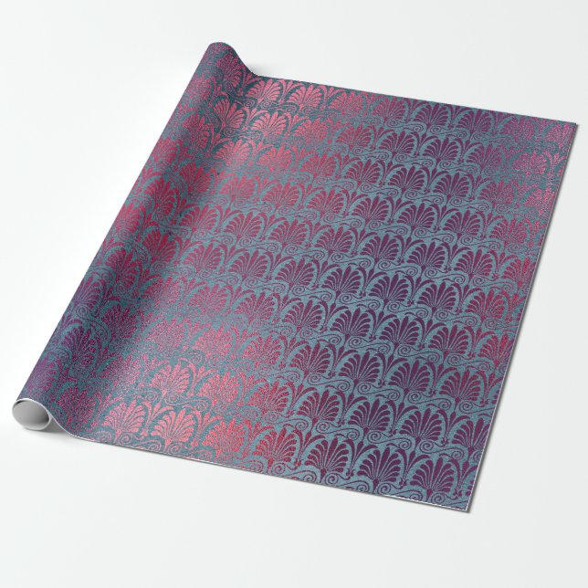 Papier Cadeau Amateurs d'art déco rose violet (Déroulé)