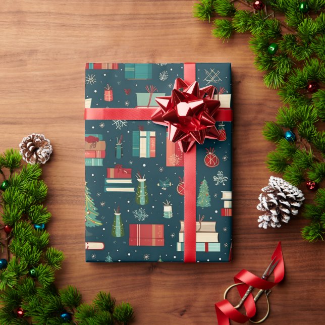 Papier Cadeau Amateurs de livres rêve Noël (Cadeau de vacances)