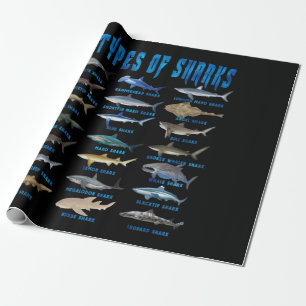 Papier Cadeau Amateurs De Requins 21 Types De Requins Animaux Oc
