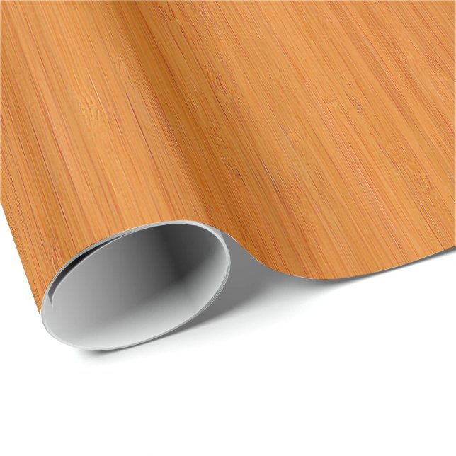 Papier Cadeau Amber Bamboo Grain (Coin rond)