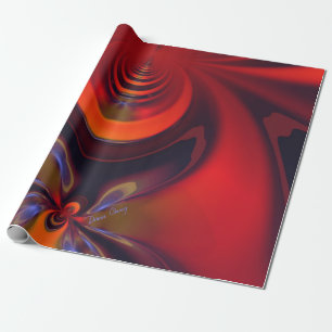 Papier Cadeau Amber Goddess, Abstract Orange and Gold Passion