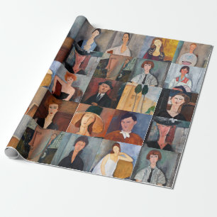 Papier Cadeau Amedeo Modigliani - Collage de chefs-d'oeuvre