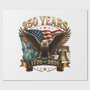Papier Cadeau Américain 250e anniversaire USA Patriotique 4 juil
