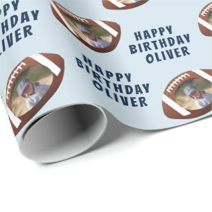 Papier Cadeau American Football Ball Happy Birthday Boy Photo