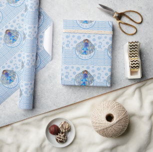 Papier Cadeau American Mermaid Shell C'est une fille