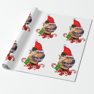 Papier Cadeau American Pit Bull Terrier Noël