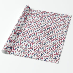 Papier Cadeau American Stepdad Stars et Stripes Typographie