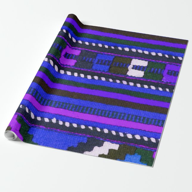 Papier Cadeau Amérindien de la texture bleue (Déroulé)