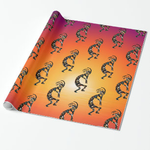 Papier cadeau amérindien Kokopelli