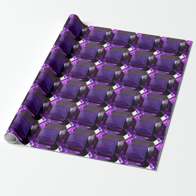 Papier Cadeau Amethyst Gemstone Purple (Déroulé)