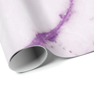 Papier Cadeau Améthyste Plum violet blanc Carrare de marbre
