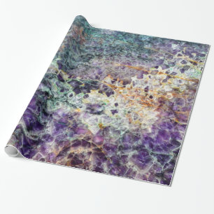 Papier Cadeau améthyste texture pierre motif pierre gemme minéra