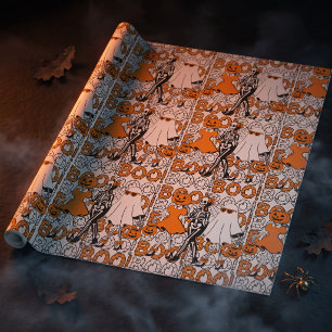 Papier Cadeau Amis de l'équipe Boo Mignon pour Halloween