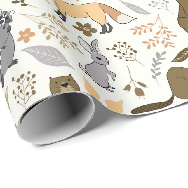 Papier Cadeau Amis de Woodland (Coin rond)