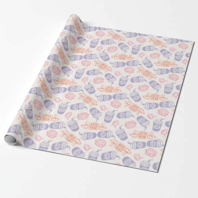 Papier Cadeau AMIS™ | Pastel Central Perk Motif (Déroulé)