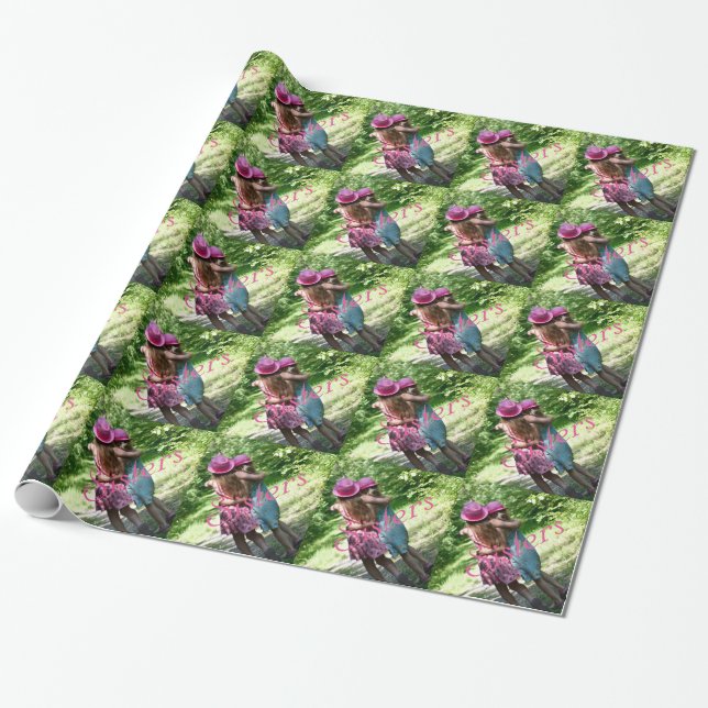 Papier Cadeau Amitié des soeurs dans le pays rustique du printem (Déroulé)