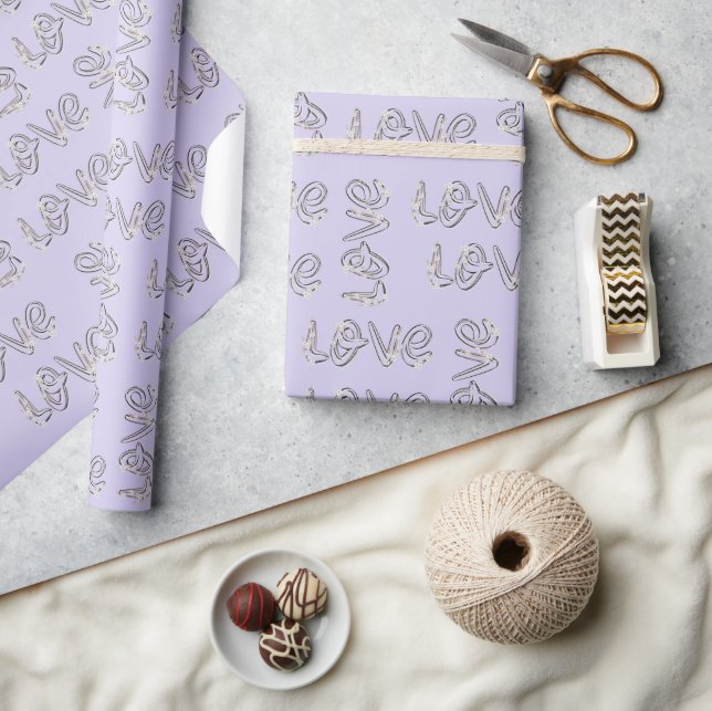 Papier Cadeau Amour Amandes Fleurit Sur Lavender (Artisanat)