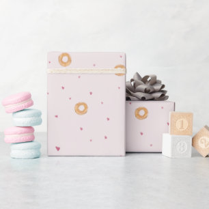 Papier Cadeau "Amour & Bagels"   Cotton bonbon rose