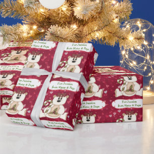 Papier Cadeau Amour Bear Grand-Enfant Noël personnalisé
