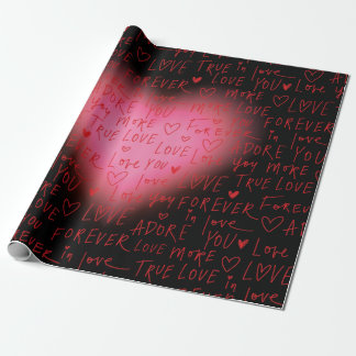 Papier cadeau amour cœur rose