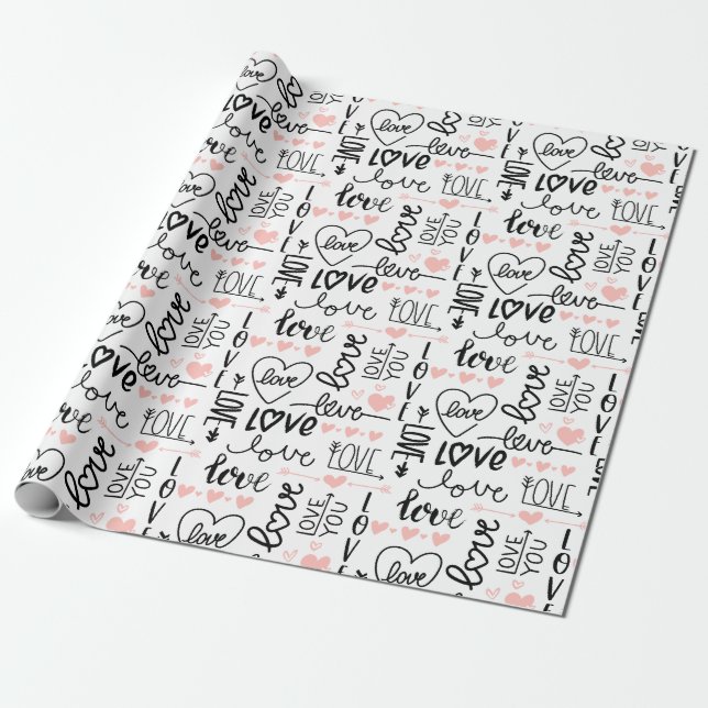 Papier Cadeau Amour de la Saint Valentin moderne (Déroulé)