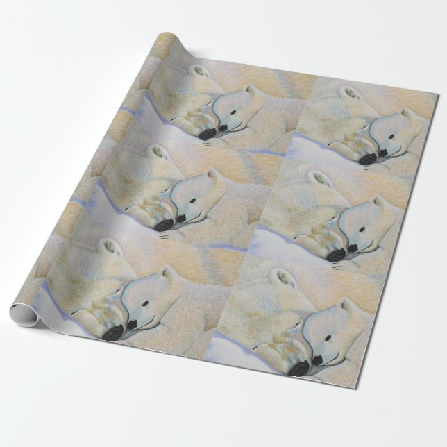 Papier Cadeau Amour de l'ours polaire (Déroulé)