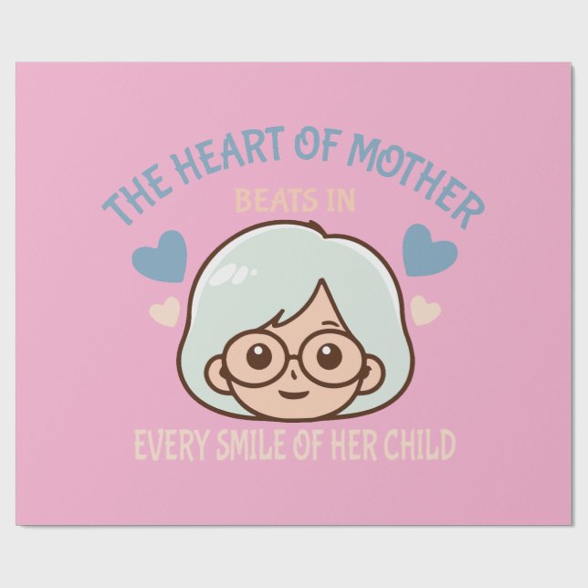 Papier Cadeau amour de mère sincère - jour de la mère (Plat)