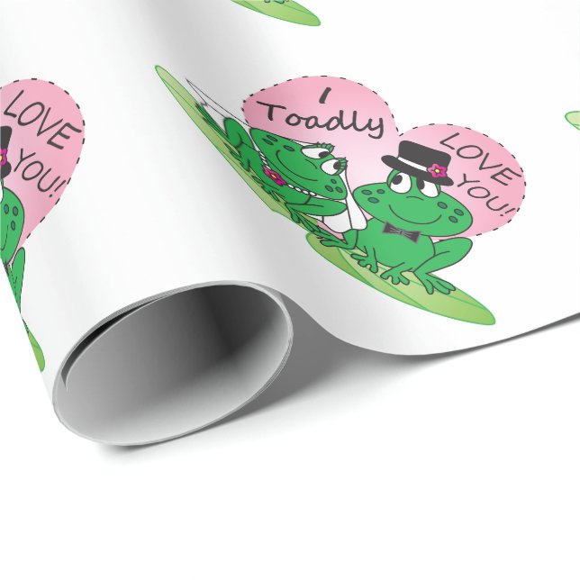 Papier Cadeau Amour de Toadly vous Valentine (Coin rond)