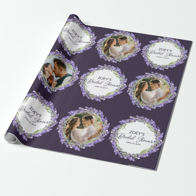 Papier Cadeau Amour et Lavender | Fête des mariées photo personn (Déroulé)