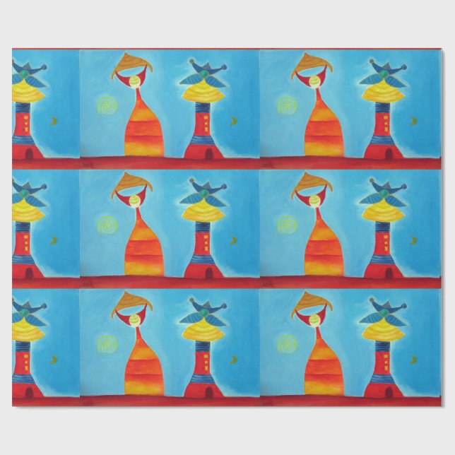 Papier Cadeau Amour Frindship Family Party Matte Wrapping Papier (Plat)