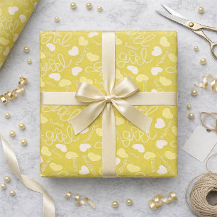 Papier Cadeau Amour Jaune Citron