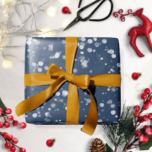 Papier Cadeau Amour & Lumière   Joli Hanukkah Bokeh Bleu Marine