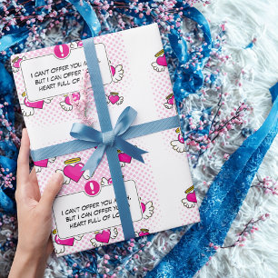 Papier Cadeau Amour personnalisé msg bande dessinée style de liv