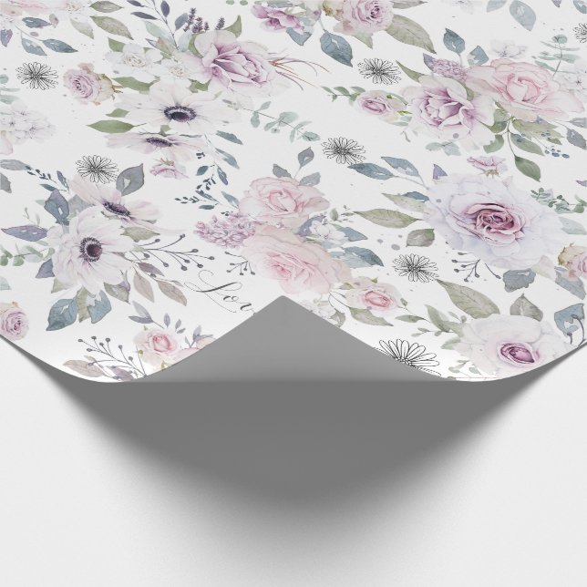 Papier Cadeau Amour Rose Lavender (Coin)