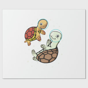 Papier Cadeau Amoureux de tortues de mer Enfants Espace Astronau